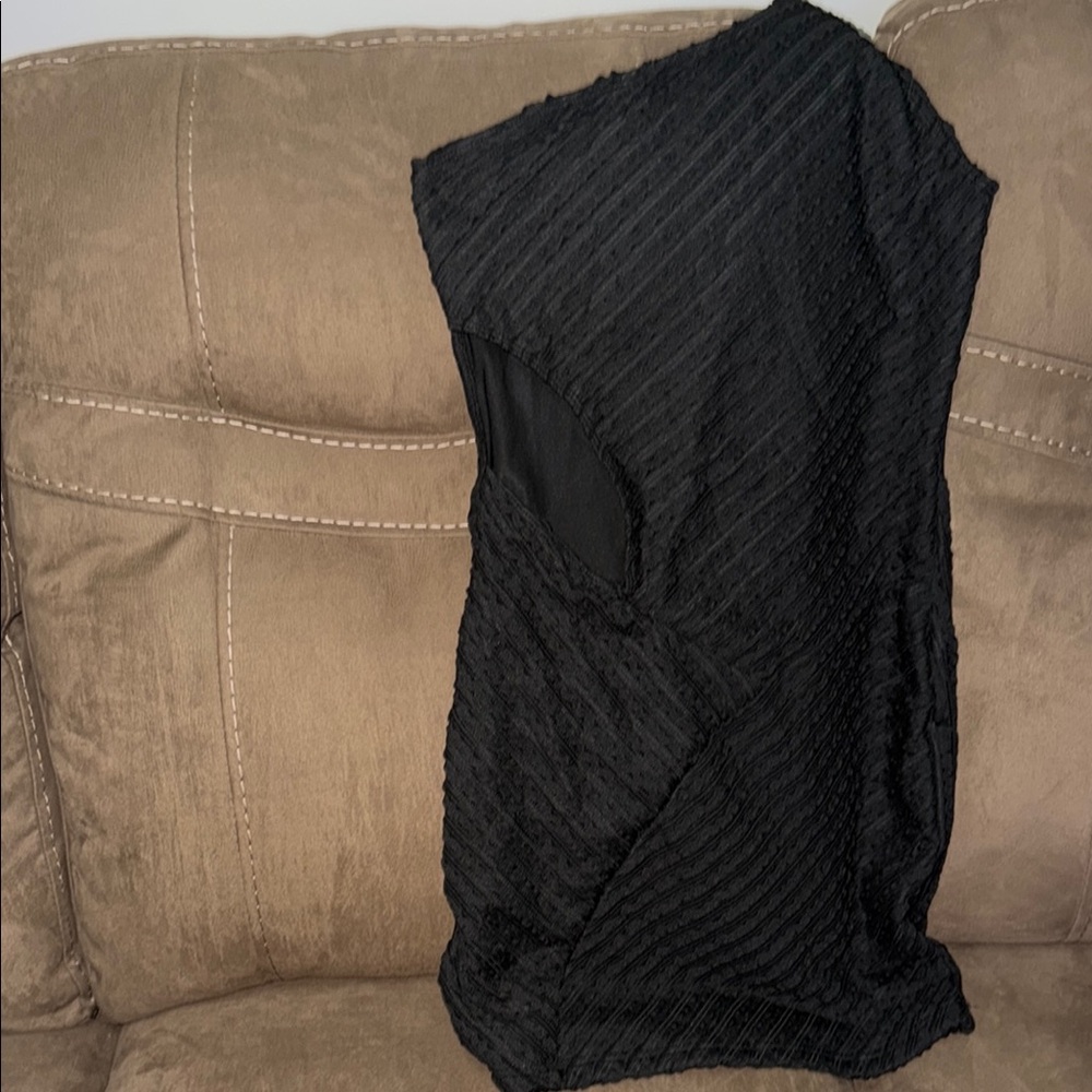 SHEIN Black Asymmetrical One-Shoulder Cutout Dress
